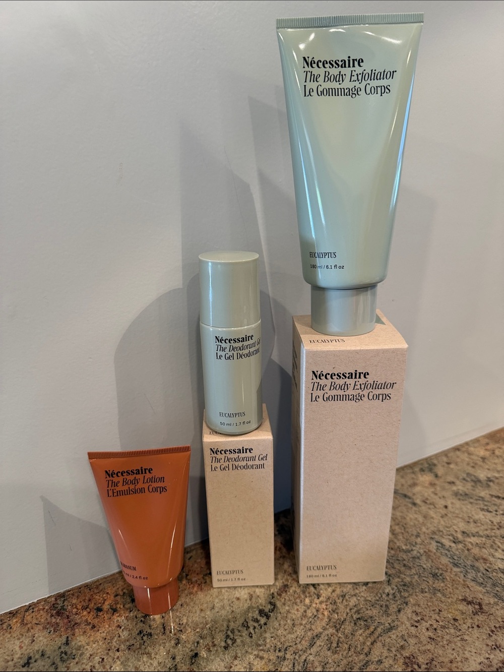 Necessaire The Body Exfoliator, Body Lotion & Deodorant NIB